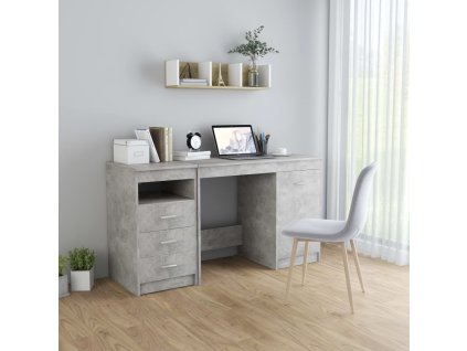 vidaXL Psací stůl betonově šedý 140 x 50 x 76 cm kompozitní dřevo
