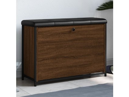 vidaXL Botníková lavice s výklopnou zásuvkou hnědý dub 82 x 32 x 56 cm