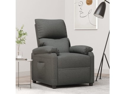vidaXL Polohovací křeslo tmavě šedé textil