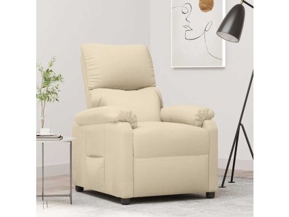 vidaXL Polohovací křeslo krémové textil