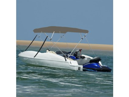 vidaXL Bimini stříška se 4 oblouky šedá 243x180x137 cm