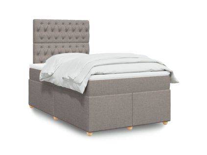vidaXL Box spring postel s matrací taupe 120x190 cm textil