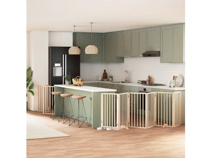 vidaXL Zábrana pro psy s dvířky skládací 12 panelů 600 cm topol