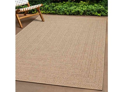 vidaXL Koberec ZIZUR béžový 240x240 cm jutový vzhled interiér exteriér