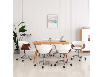 vidaXL Jídelní židle 6 ks bílé umělá kůže