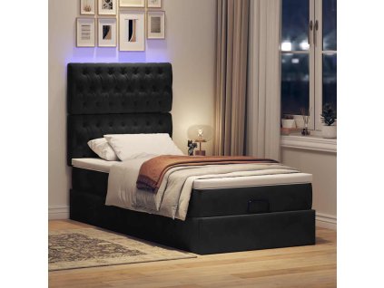 vidaXL Osmanský rám postele s matracemi černá 100x200cm samet