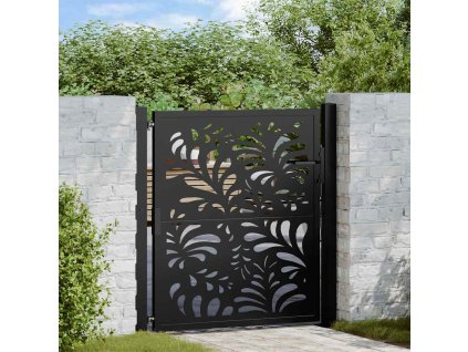 vidaXL Zahradní branka černá 105x106 cm ocel design vlnek