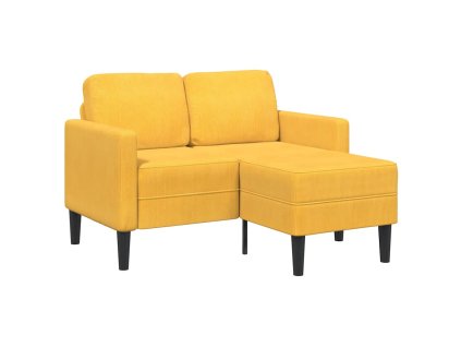 vidaXL Dvoumístná pohovka s lehátkem ve tvaru L Světle žlutá 125 cm