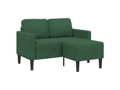 vidaXL Dvoumístná pohovka s lehátkem ve tvaru L tmavě zelená 125 cm