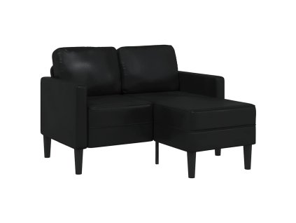 vidaXL Dvoumístná pohovka s lenoškou ve tvaru L černá 125 cm umělá kůže