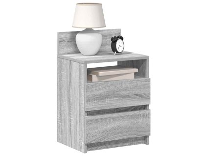 vidaXL Noční stolky 2 ks se 2 zásuvkami šedé sonoma 40 x 33 x 60 cm