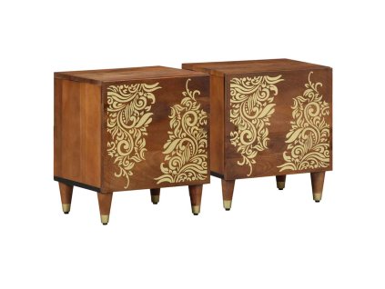 vidaXL Noční stolek s dvířky 2 pcs Medová hnědá 40 x 33 x 46 cm