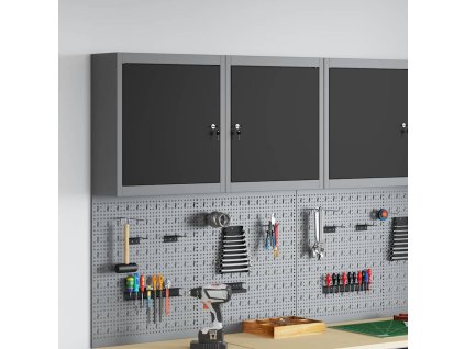 vidaXL Skříňka na nářadí s policí Černá a šedá 50 x 20 x 55 cm