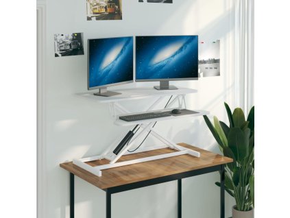 vidaXL Nastavitelná pracovní stanice 90x40x(13-50) cm ocel a kompozit