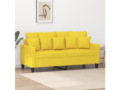 vidaXL 2místná pohovka světle žlutá 140 cm textil