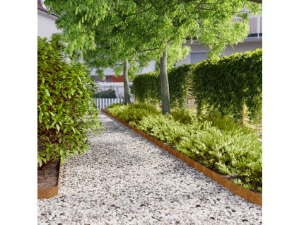 vidaXL Travní lemy 50 ks 10 x 103 cm flexibilní cortenová ocel