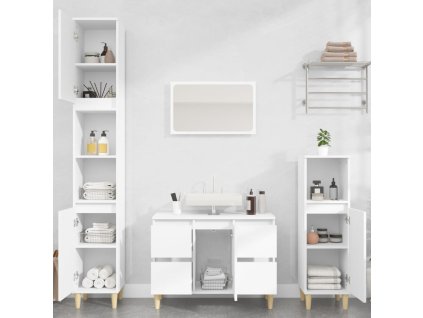 vidaXL 3dílný set koupelnového nábytku bílý kompozitní dřevo