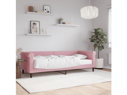 vidaXL Válenda s matrací růžová 80 x 200 cm samet