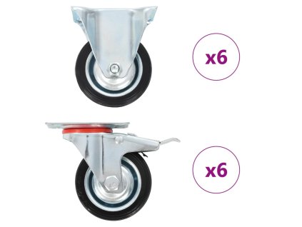 vidaXL 12 ks pojezdová kolečka 75 mm