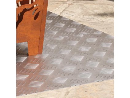 vidaXL Schodové nášlapy Obdélníkový 2 pcs Stříbrná 100 x 50 cm Hliník