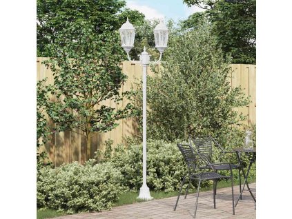 vidaXL Zahradní světelný sloup Bílá Hliník a sklo