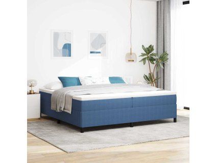 vidaXL Postel s boxspringem Modrá 200 x 200 cm Žebrovaná látka