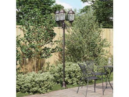 vidaXL Zahradní světelný sloup Bronzová Hliník a sklo
