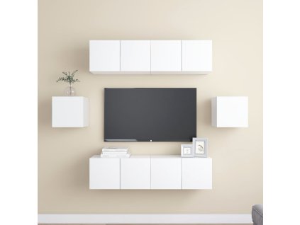 vidaXL 6dílný set TV skříněk bílý kompozitní dřevo