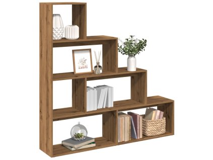 vidaXL Knihovna/dělící stěna 4patrová dub artisan 143,5x29x143,5 cm