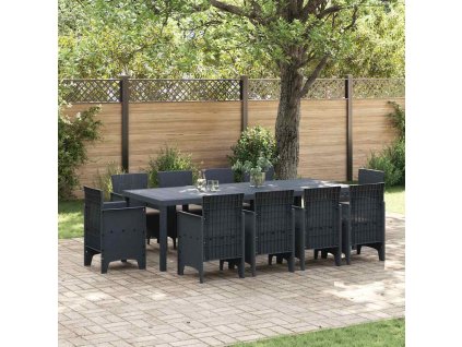 vidaXL Zahradní jídelní souprava 11 pcs Antracit Polypropylen