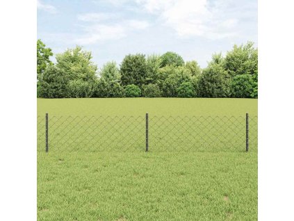 vidaXL Plot s příspěvky Šedá 0,4 x 10 m Ocel