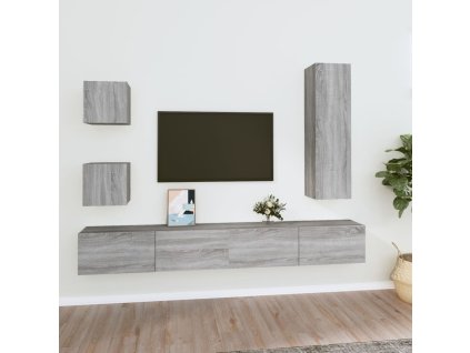 vidaXL 5dílný set TV skříněk šedý sonoma kompozitní dřevo