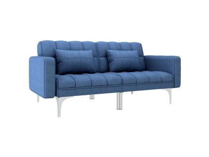 vidaXL Rozkládací pohovka modrá textil