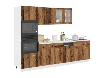 vidaXL 7dílná sada kuchyňských skříněk "Lyon" staré dřevo, umělé dřevo