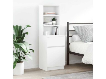 vidaXL Noční stolek bílý 39x35x125 cm kompozitní dřevo