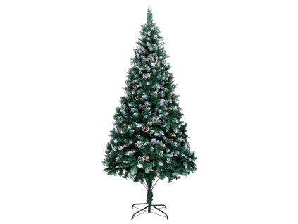 vidaXL Umělý vánoční stromek se šiškami a bílým sněhem 240 cm