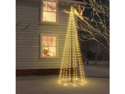 vidaXL Vánoční stromek kužel 732 teplých bílých LED diod 160 x 500 cm