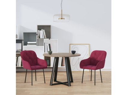 vidaXL Jídelní židle 2 ks vínové samet