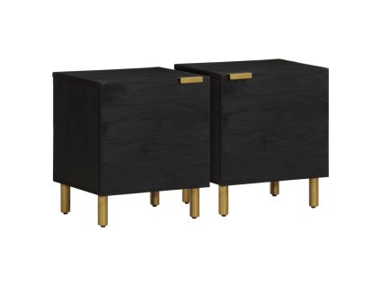 vidaXL Noční stolky 2 ks černé 40x33x46 cm masivní mangovníkové dřevo