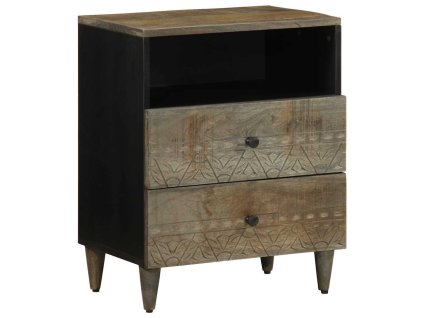 vidaXL Noční stolek světle šedá 50x33x60 cm masivní mangovníkové dřevo