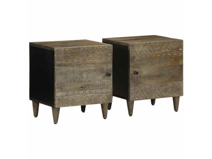 vidaXL Noční stolky 2 ks světle šedá 40x33x46 cm masivní mangovník