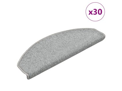 vidaXL Schodové rohože 30 ks 65 x 24 x 4 cm světle šedé, půlkulaté, velké