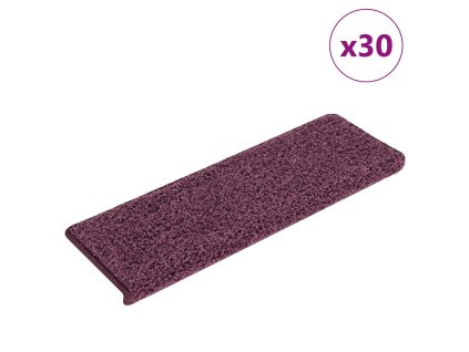 vidaXL Schodové rohože 30 ks 65 x 21 x 4 cm tmavě fialové s obdélníkovým okrajem