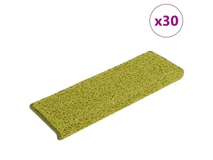 vidaXL Schodové rohože 30 ks 65 x 21 x 4 cm zelené s obdélníkovým okrajem