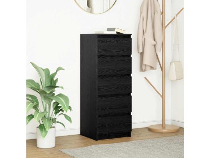 vidaXL Příborník se zásuvkami Černý dub 37,5x35x99 cm kompozitní dřevo