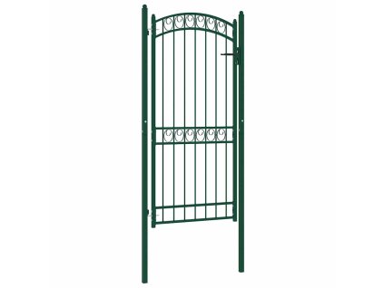 vidaXL Zahradní branka s obloukem ocelová 102 x 136 cm zelená