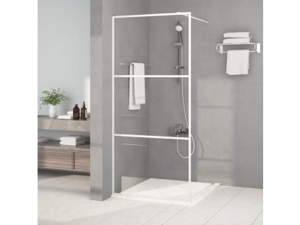 vidaXL Sprchová zástěna walk-in bílá 90 x 195 cm čiré ESG sklo