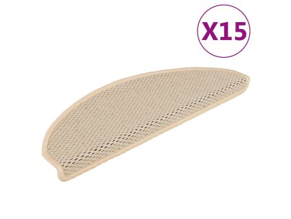 vidaXL Samolepicí nášlapy na schody sisal 15 ks 65 x 21 x 4 cm berber