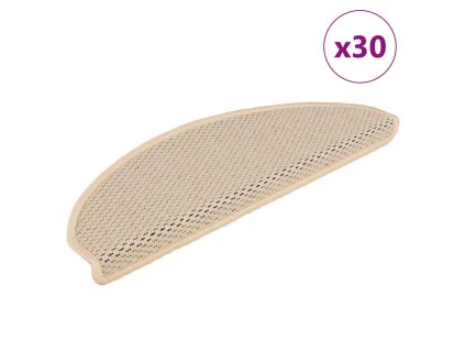 vidaXL Samolepicí rohože na schody Sisal-Look 30 ks 65x21x4 cm Berber