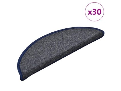 vidaXL Schodové rohože 30 ks 56 x 17 x 3 cm tmavě šedé a modré, půlkulaté